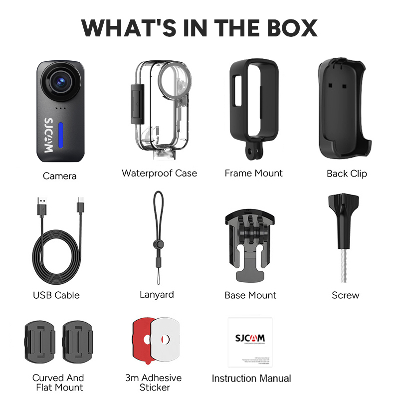 Action Camera Waterproof 30M Without Case - SJCAM C110 + 4K 30fps caméra