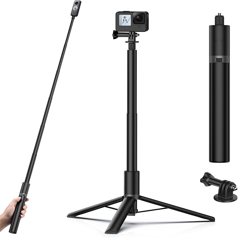 Action Camera Selfie Stick Invisible - Perche à selfie invisible rotative pour