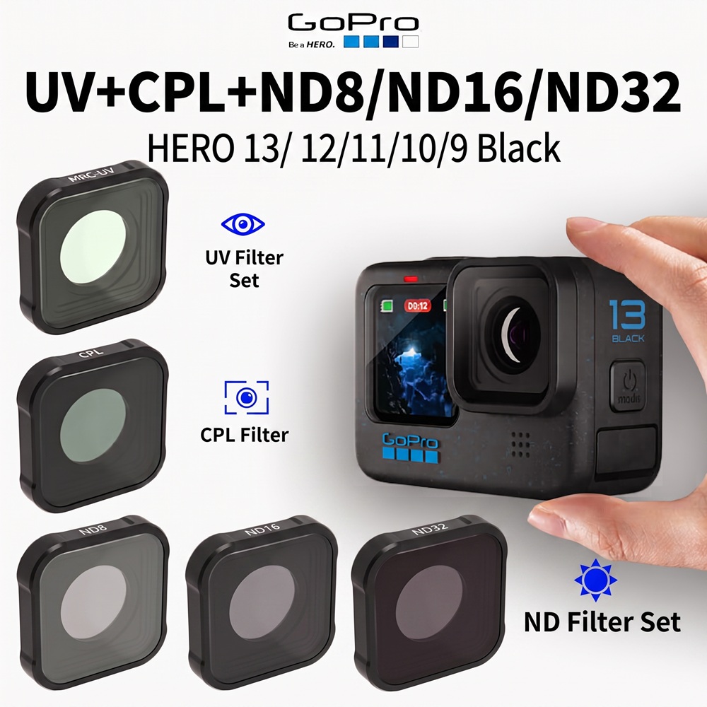 Action Camera Nd Filter Set 4K - Ensemble de filtres JSR CPL ND