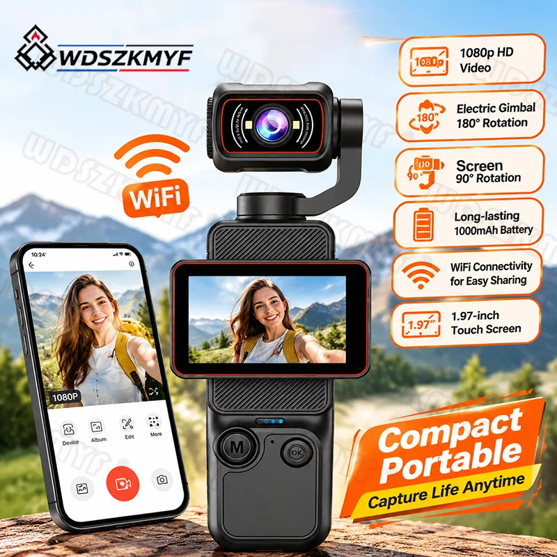 Action Camera Optical Image Stabilization - Caméra de vlog de poche Wifi
