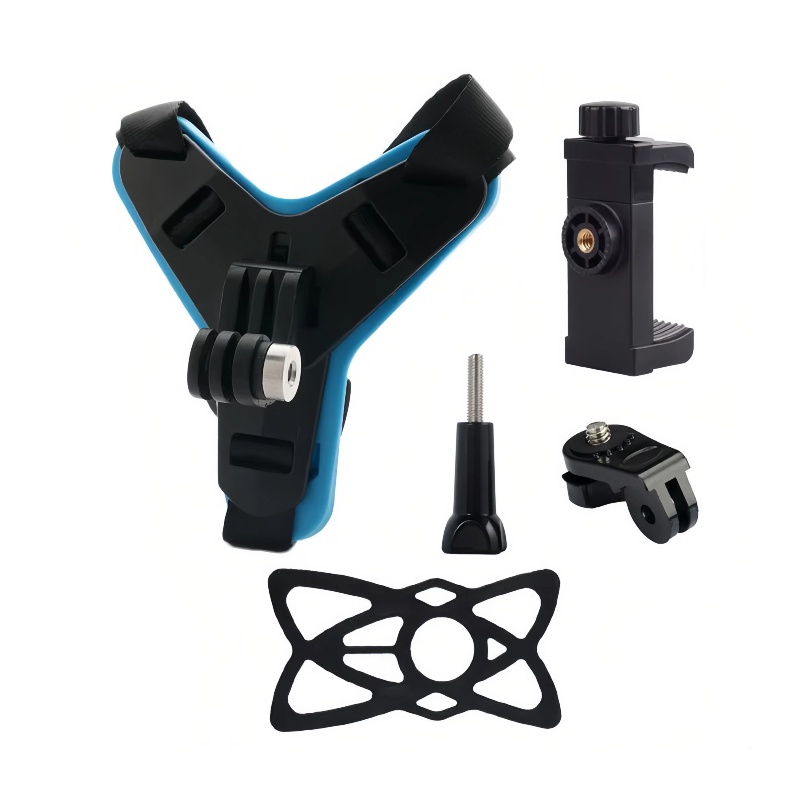 Action Camera Motorcycle Helmet Mount - Support de sangle de casque pour
