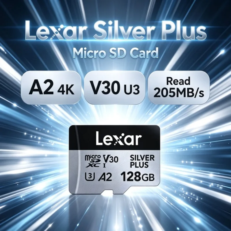 Action Camera Micro Sd Card 128Gb V30 - Carte Micro SD Lexar Silver Plus