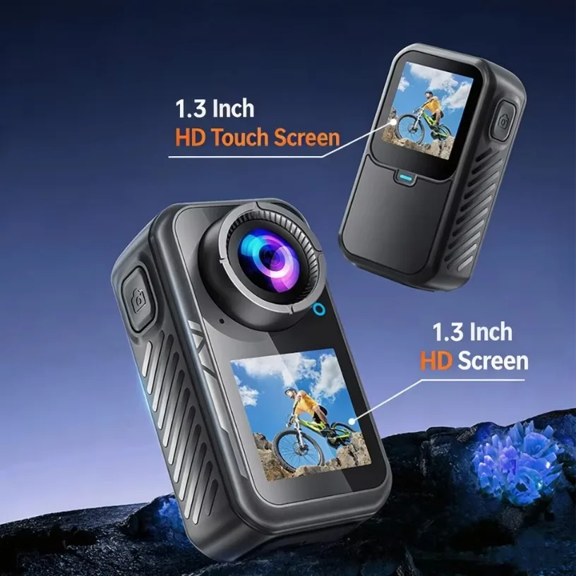 Action Camera 4K 60Fps Dual Screen - Mini caméra d'action à double écran