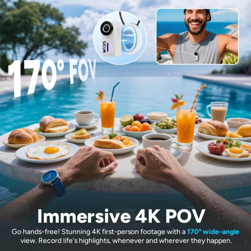 Caméra de moto SJCAM C110+ 4K  - Action Camera Waterproof 30M Without Case avis et prix