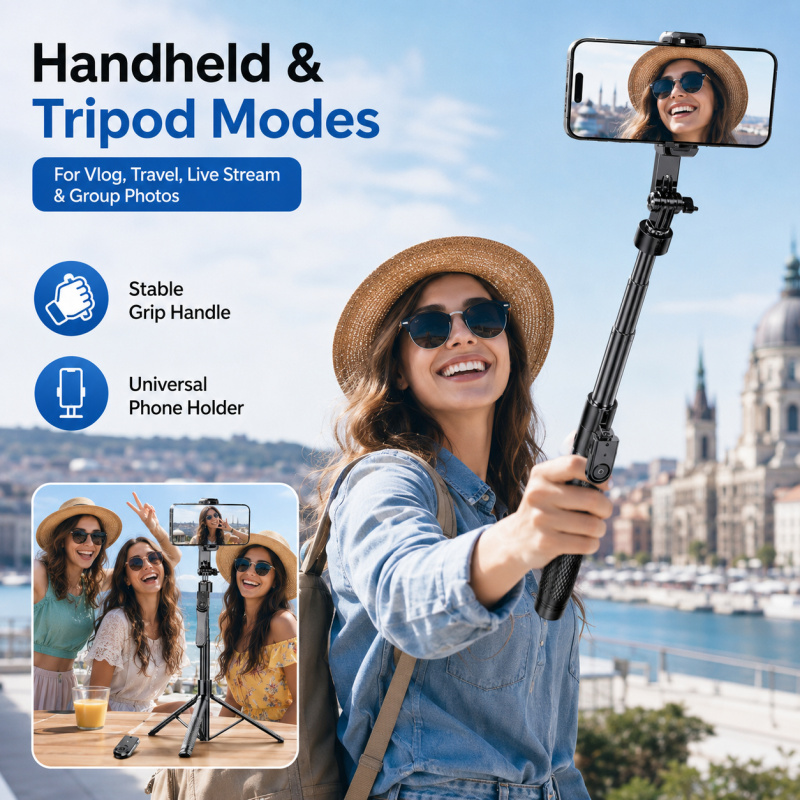 Trépied perche à selfie Blueto - Action Camera Selfie Stick Invisible avis et prix
