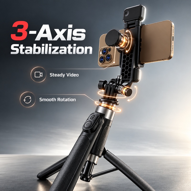 Nouveau trépied perche à selfi - Action Camera Selfie Stick Invisible avis et prix
