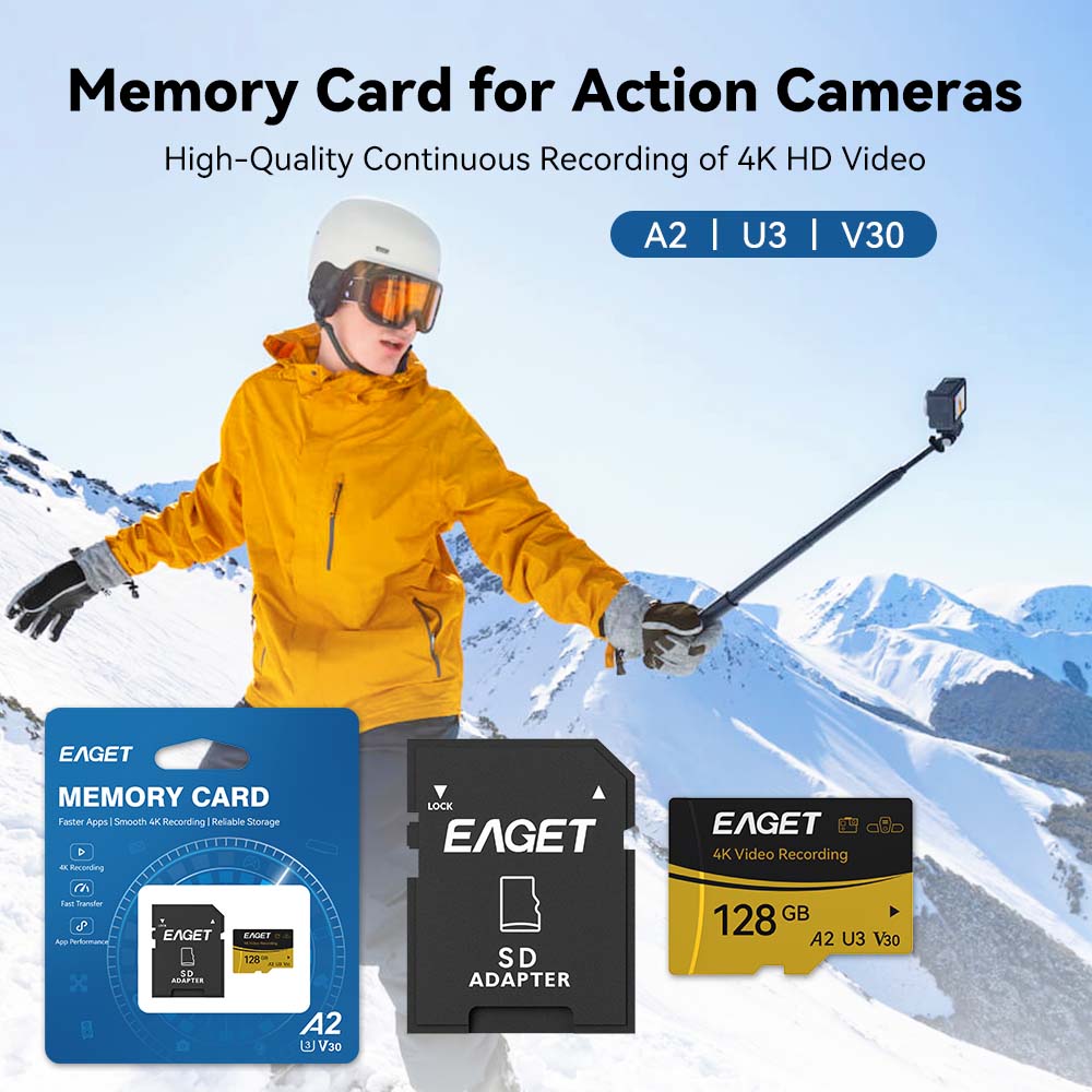 Carte mémoire EAGET TF Micro S - Action Camera Micro Sd Card 128Gb V30 avis et prix