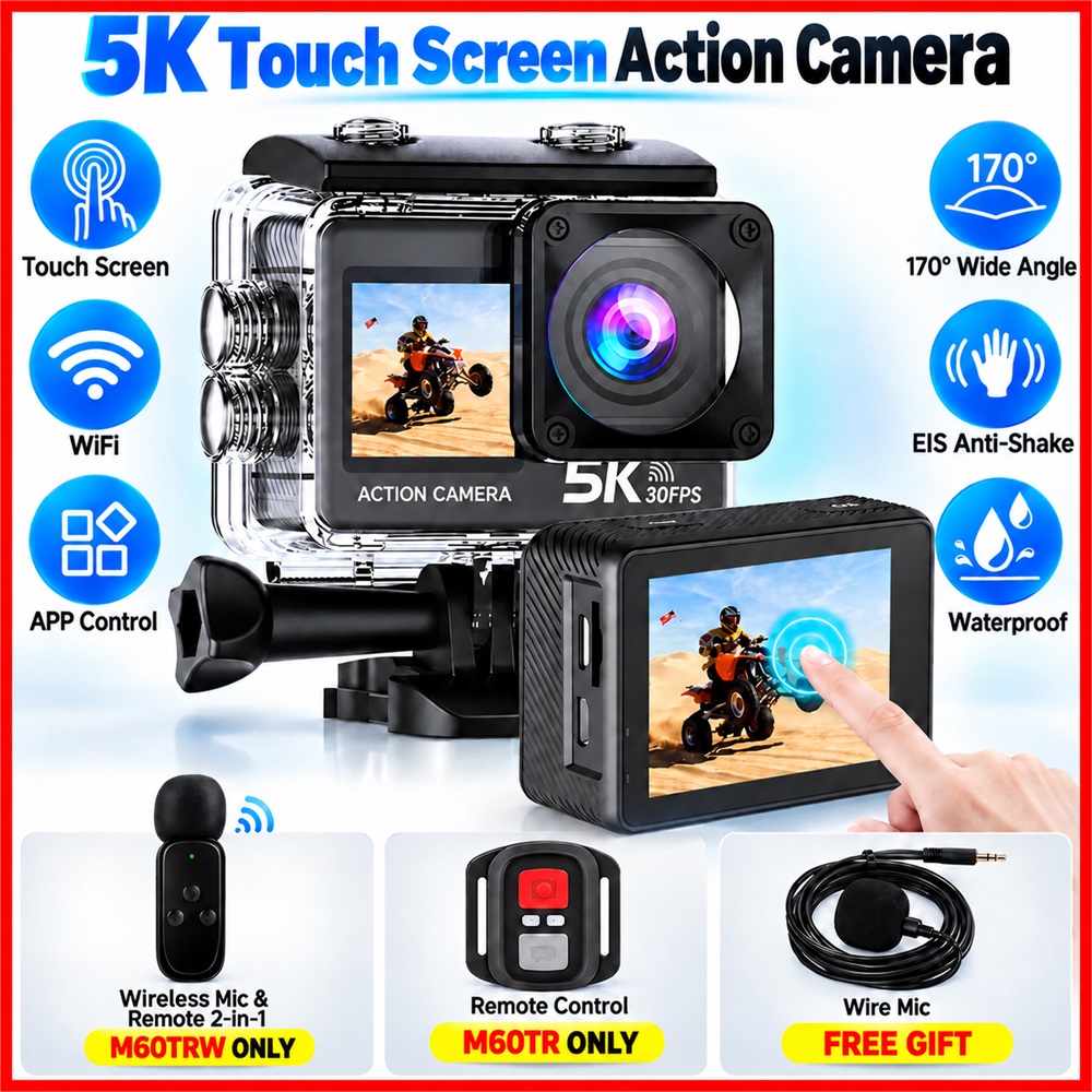 Caméra d'action 5K 4K60FPS EIS - Action Camera 4K 60Fps Dual Screen avis et prix