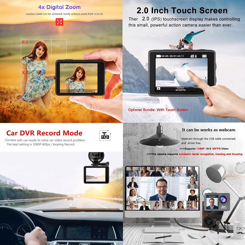 Caméra d'action 5K 4K Ultra HD - Action Camera 4K 60Fps Dual Screen avis et prix