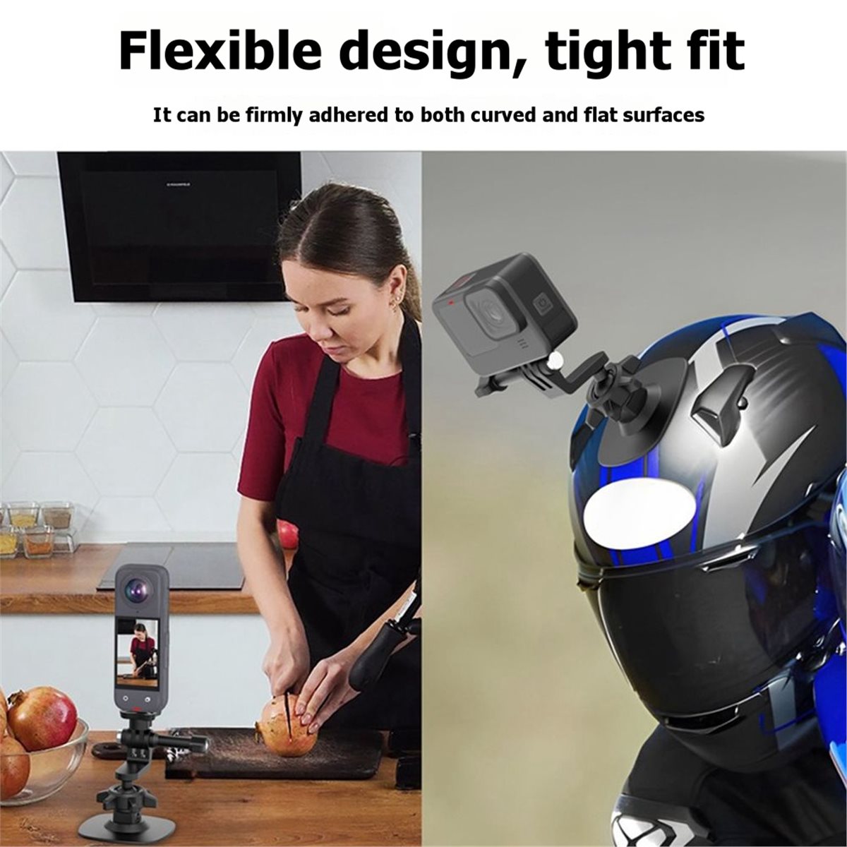 Caméra d'action A73T, base fix - Action Camera Motorcycle Helmet Mount avis et prix