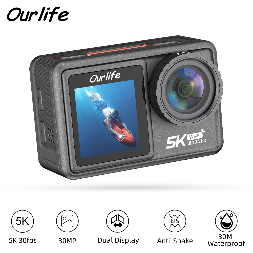 Caméra d'action Ourlife 5K30FP - Action Camera 4K 60Fps Dual Screen avis et prix