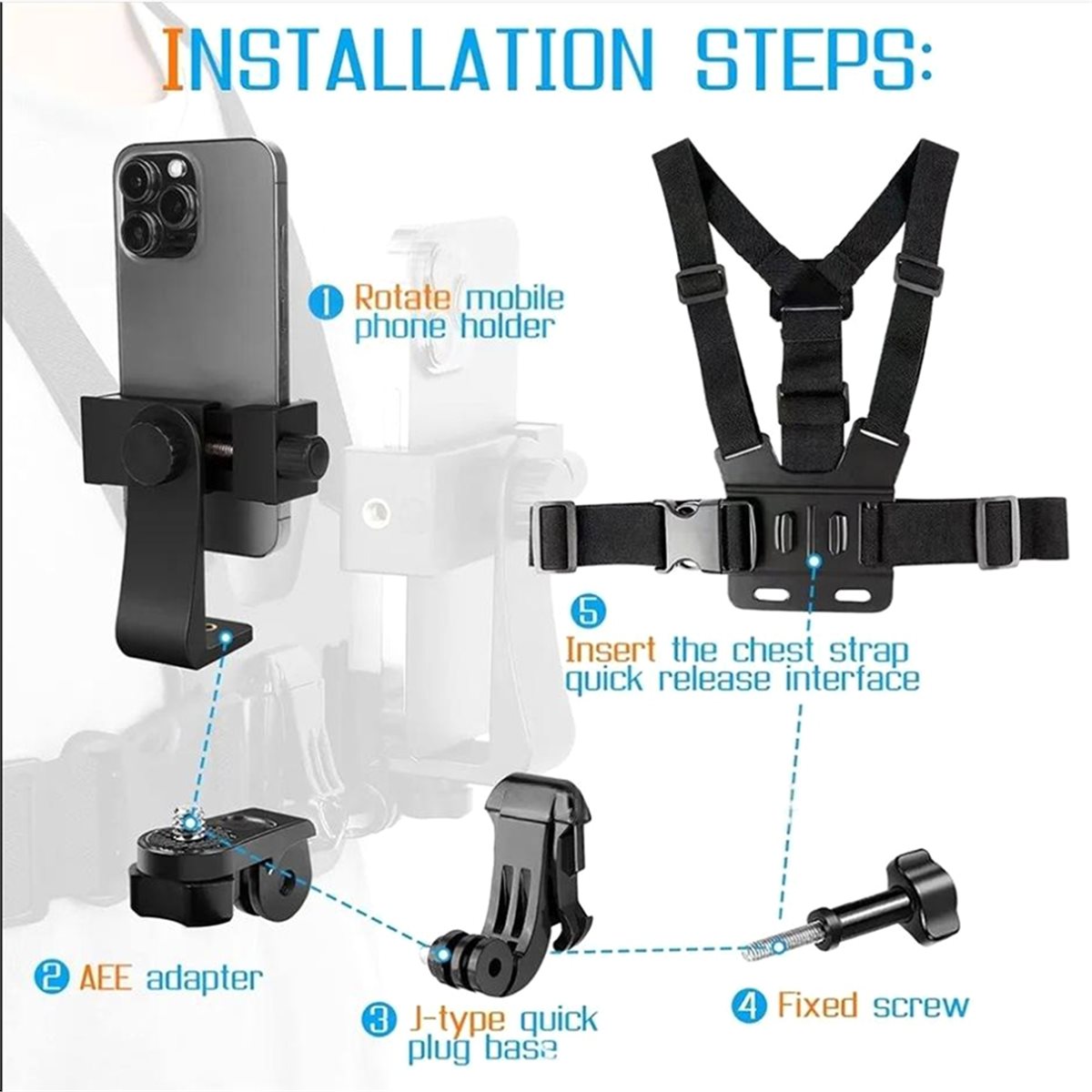 mise à jour. Harnais de fixati - Action Camera Chest Strap Harness Mount avis et prix