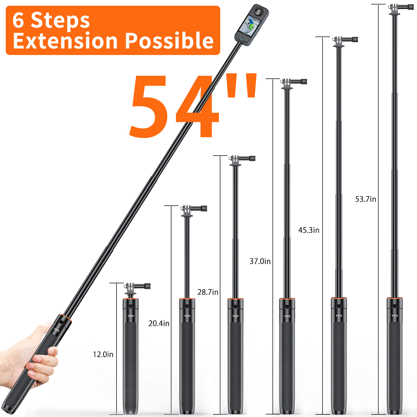 VRIG TP21 : trépied perche à s - Action Camera Selfie Stick Invisible avis et prix