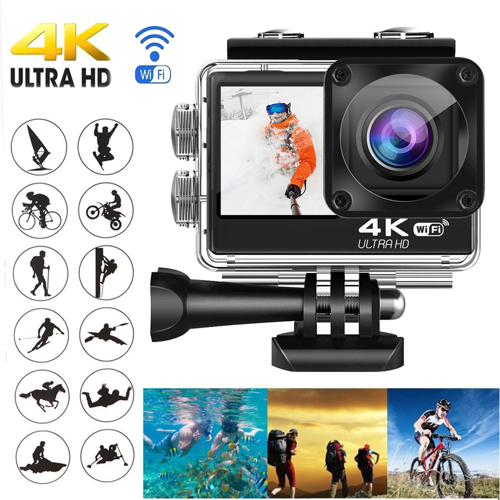 Caméra d'action 4K 60FPS avec  - Action Camera 4K 60Fps Dual Screen avis et prix
