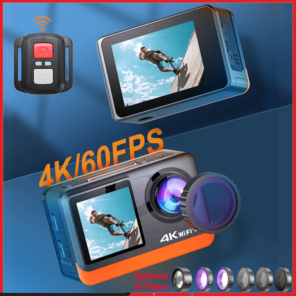 Caméra d'action double écran t - Action Camera 4K 60Fps Dual Screen avis et prix